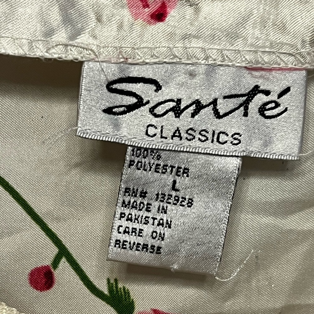 Sante Floral Vintage Pink White Bow Granny Coquette Cottage Slip Dress Sz Large - Picture 4 of 6